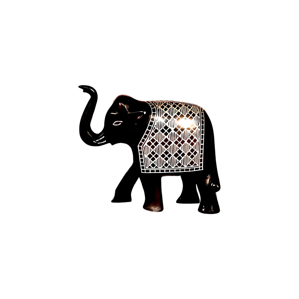 Black Metal Bidri Art Work Elephant Decorative Showpiece