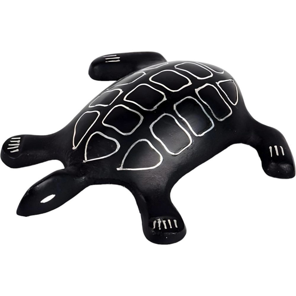 Black Metal Bidri Art Work Tortoise Paper Weight Decorative Showpiece - 0