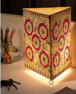 Andhra Pradesh Leather Puppetry Triangle Lamp Shade