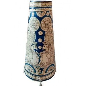 Andhra Pradesh Leather Puppetry Peacock Printed Decorative Showpiece Lamp