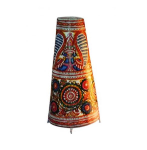 Leather Puppetry Handpanited Floor Lampshade Peacock Print