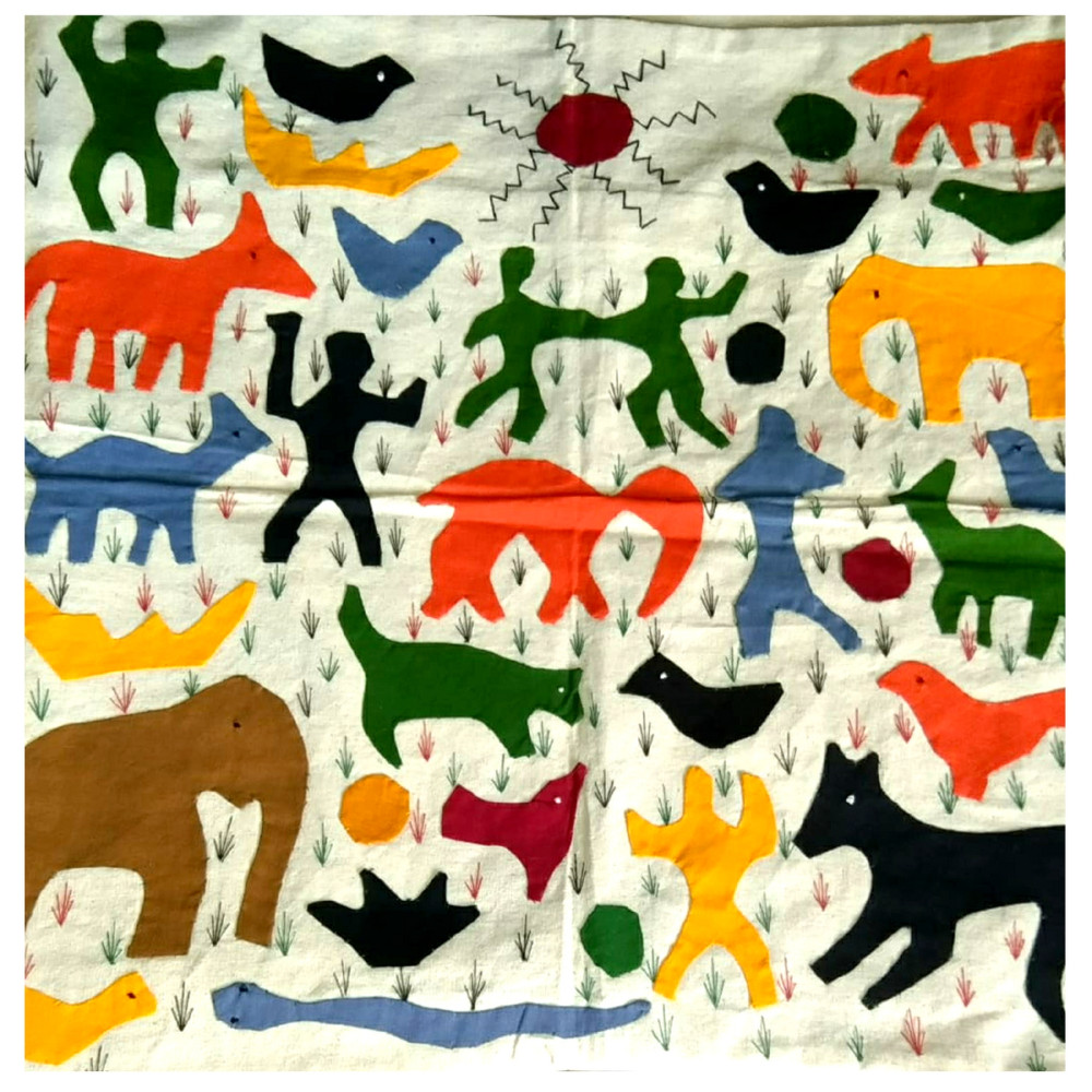 Animals & Kids Enjoyment Pipli Appliquie Cushion Cover Single Piece (16
