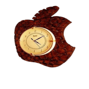 Apple Shaped Wooden Carved Clock