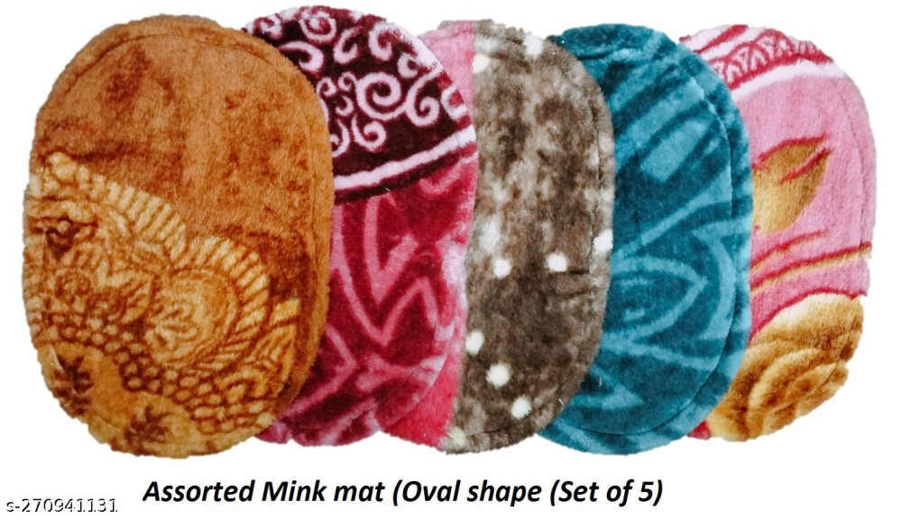 Assorted Mink Mat (Oval Shape Set Of 5)