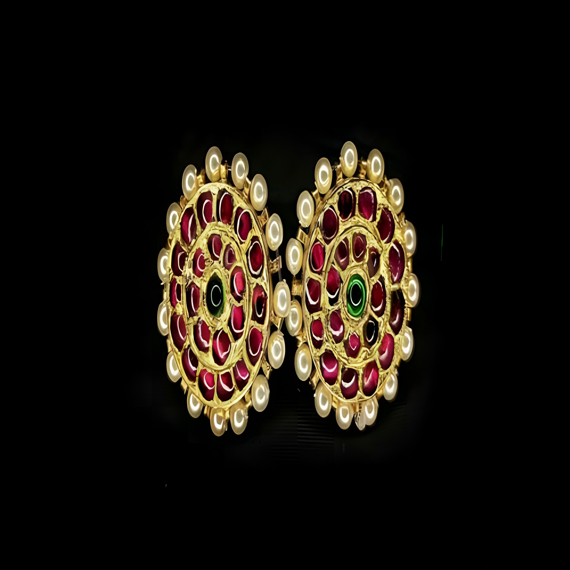 Authentic Nagercoil Temple Jewellery of 2 line Stud - Small
