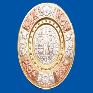 Balaji Padmavathi Ammaiyar Thanjavur Art Plate - 10 Inches