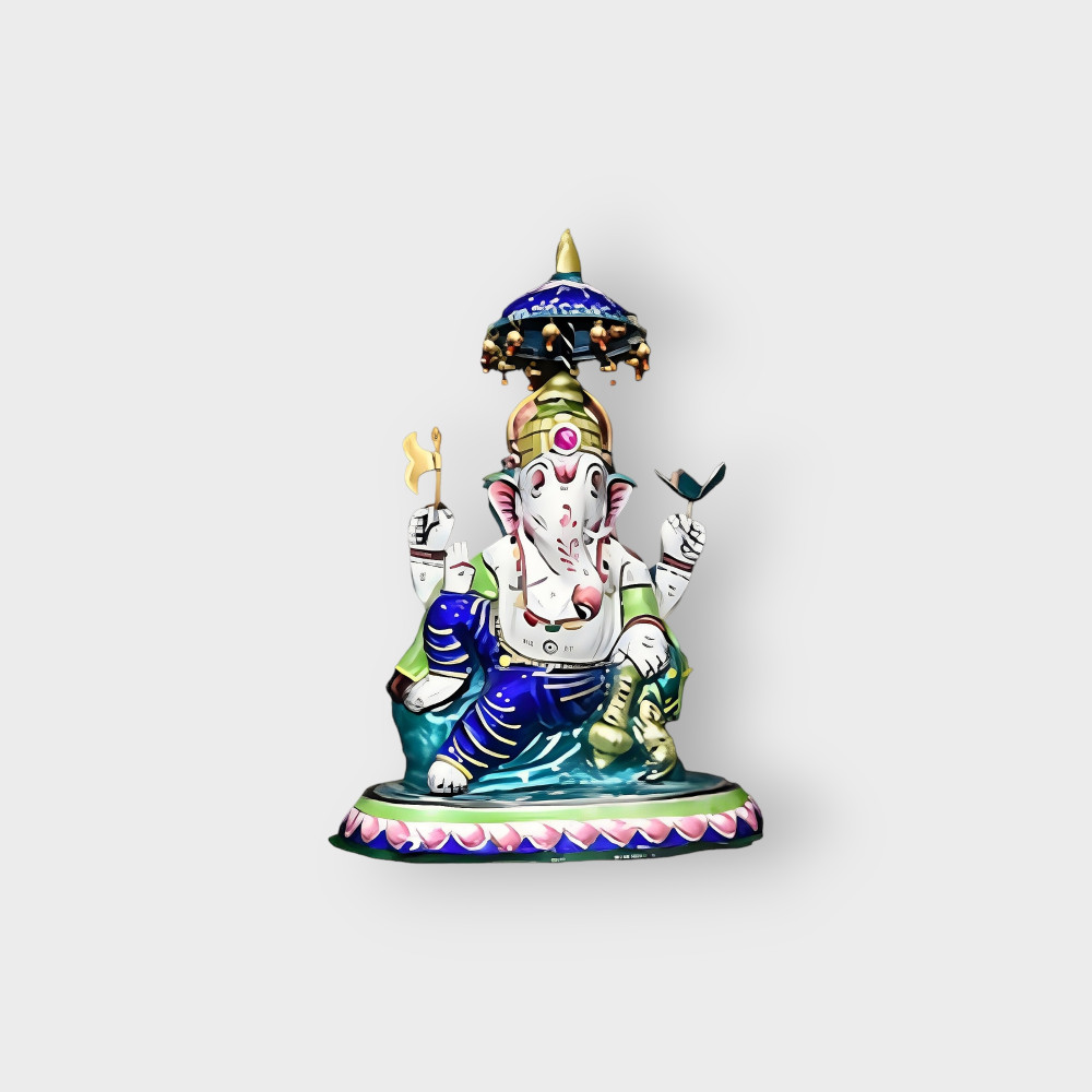 Banaras Gulabi Meenakari Craft Sitting Ganesha