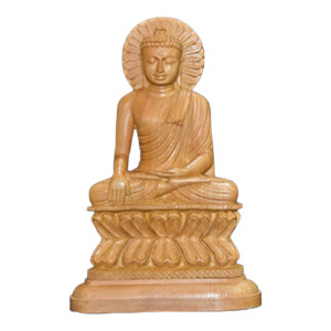 Banaras Wood Carving Buddha Showpiece