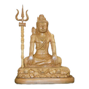 Banaras Wood Carving Rosewood Aadiyogi Shankara Statue