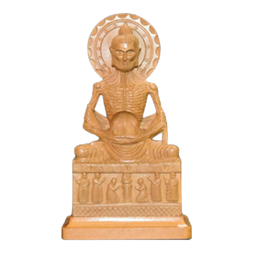 Banaras Wood Carving Kankal Buddha Statue Showpiece