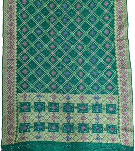 Banarasi Dupion Green Silk Saree