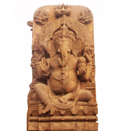 Beautiful Artwork Of Konark Stone Carving Lord Ganesh Statue Sitting Position