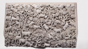 Beautiful Forest Theme Wall Hanging Walnut Carving