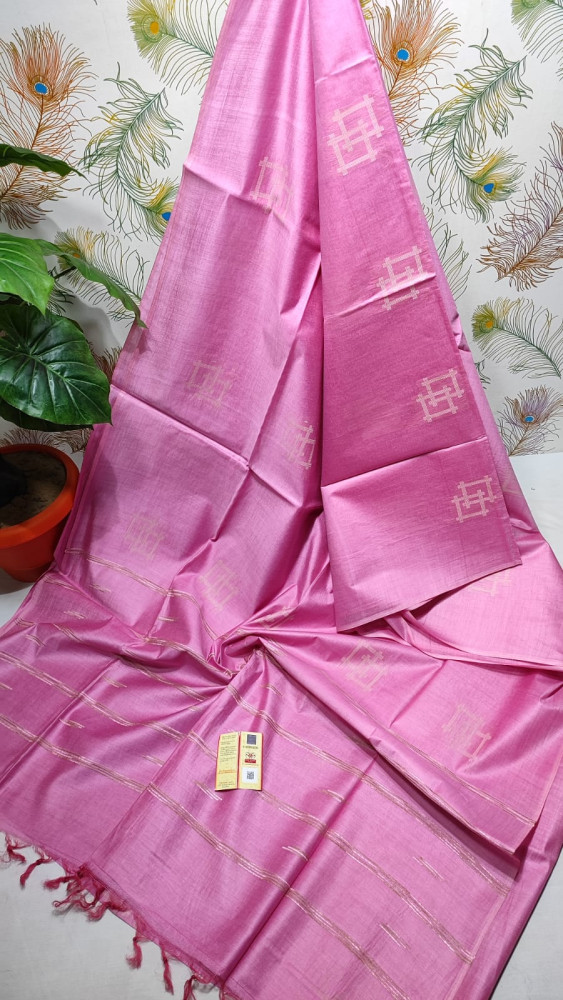 Beautiful Light Pink Tussar Silk