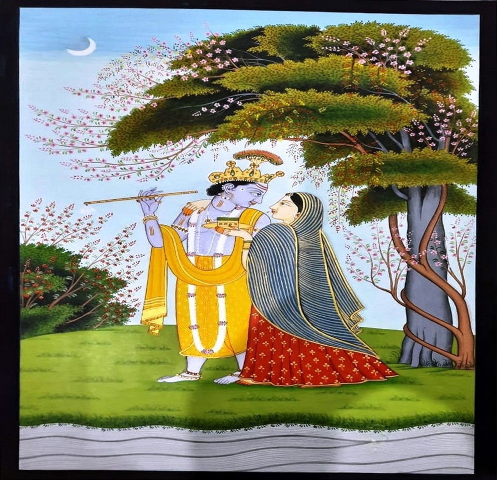 Beautiful Radha Krishna In Moonlight (8x12 Inch)
