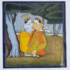 Beautiful Radha Krishna Kangra Painting (8x12 inch)