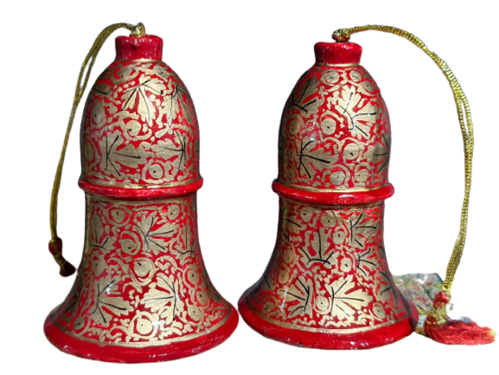 Beautiful Red Chritsmas Bells (Gold design)