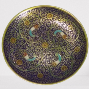 Beautiful Sapat Meena Work Blue Plate (5 Inch)