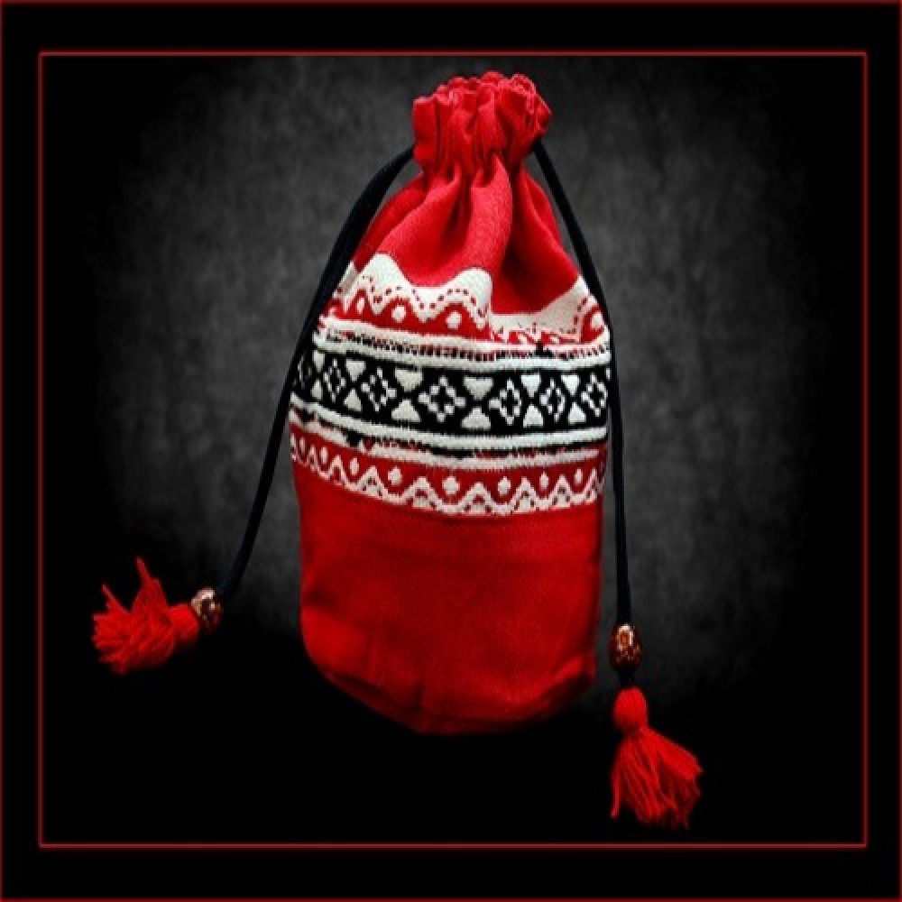 Beautiful Toda Embroidered Potly Bag - Red