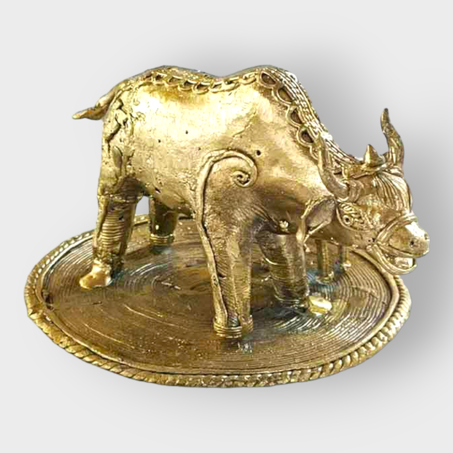 Bengal Dokra Brass Cow Family - 0