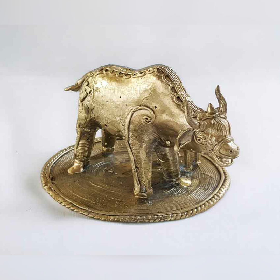 Bengal Dokra Brass Cow Family - 1