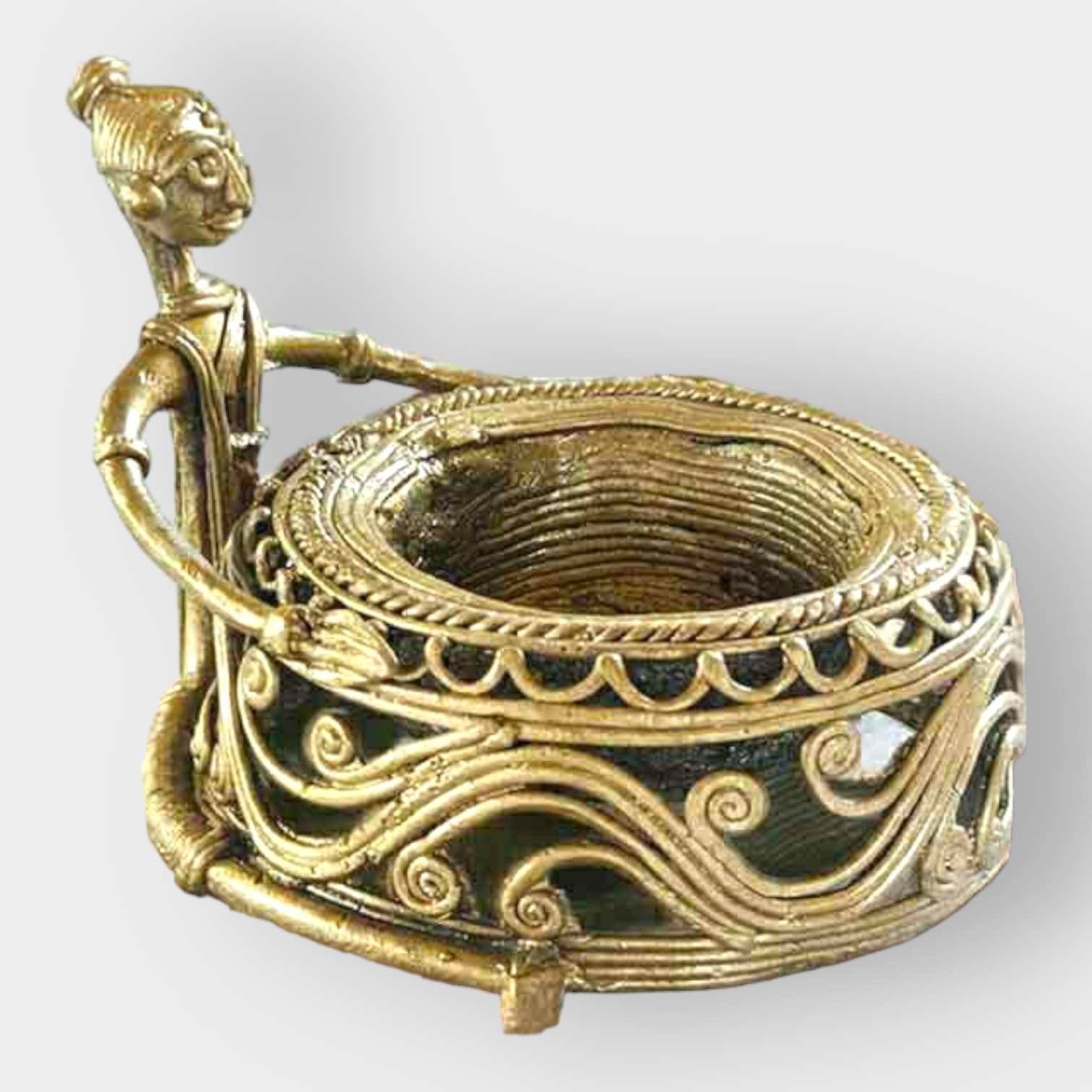 Bengal Dokra Brass Lady Candle Holder
