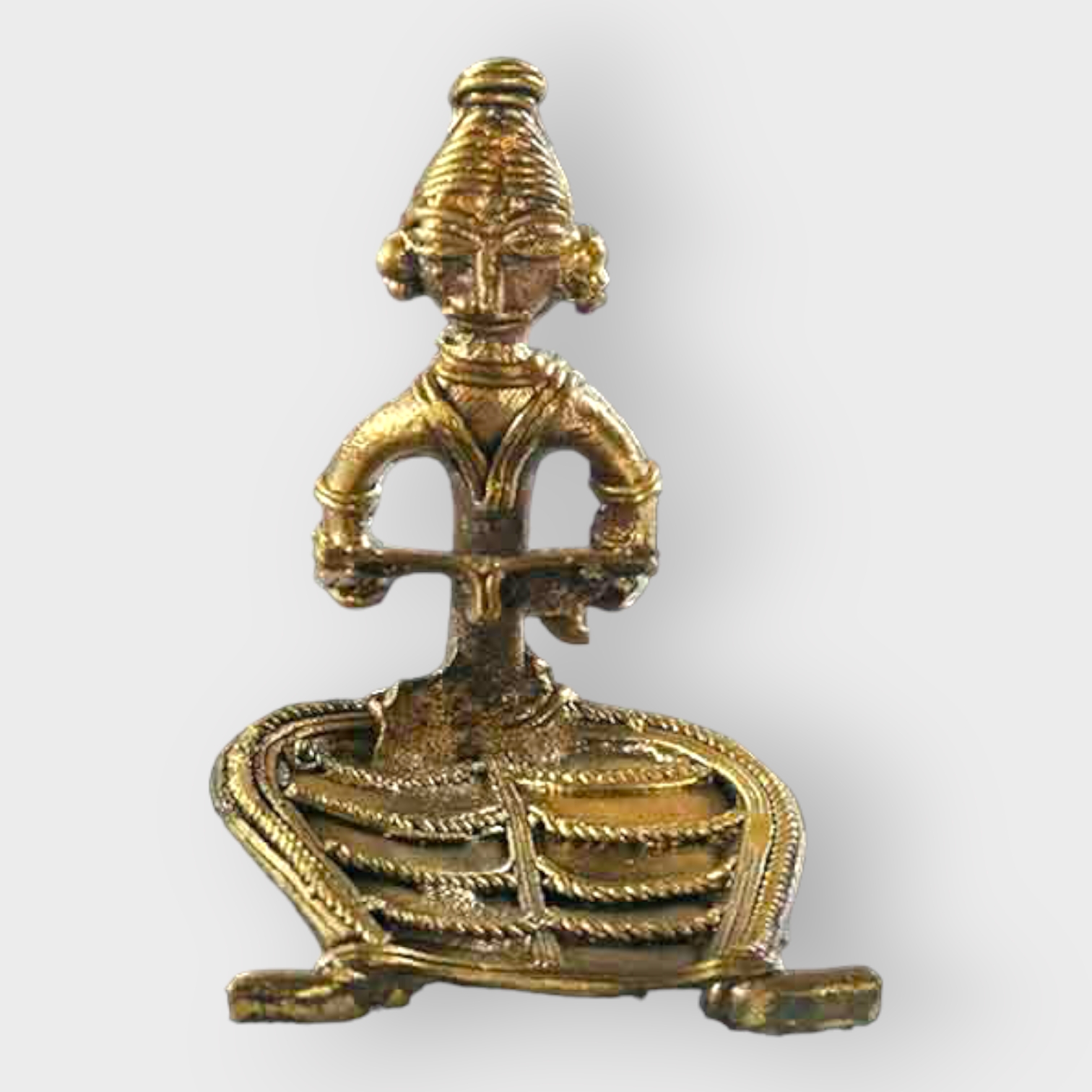 Bengal Dokra Brass Lady Reading A Book - 0