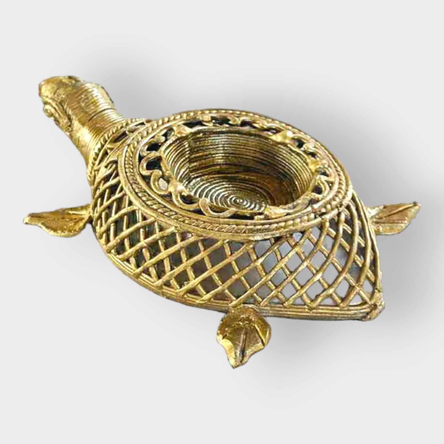 Bengal Dokra Brass Tortoise Candle Holder