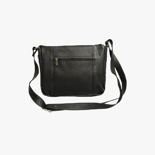 Black Combo Sling Leather Bag - 1