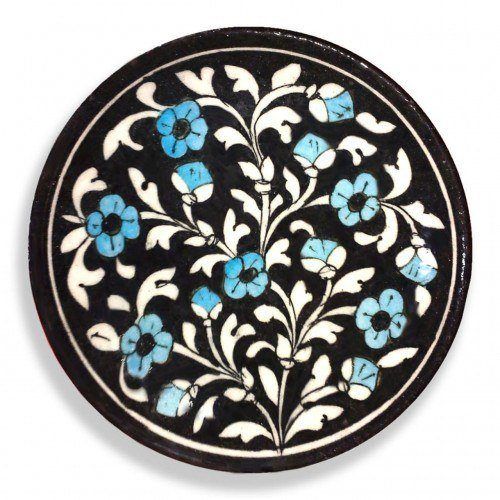 Blue Pottery Of Jaipur Floral Printed Wall Plate