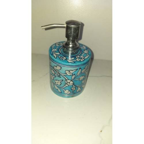 Handmade Beautiful Soap Dispenser Blue Pottery Of Jaipur
