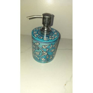 Handmade Beautiful Soap Dispenser Blue Pottery Of Jaipur