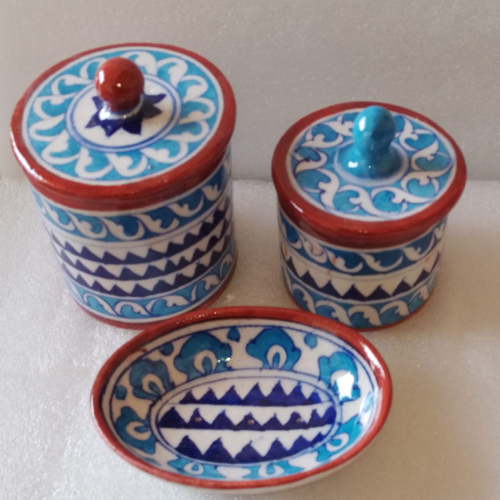 Blue & Red kitchen Container set of 3