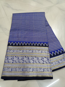 Blue with Black Venkatagiri saree