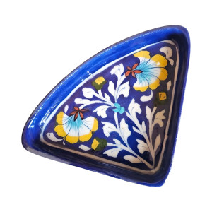 Blue & Yellow Floral Triangle tray