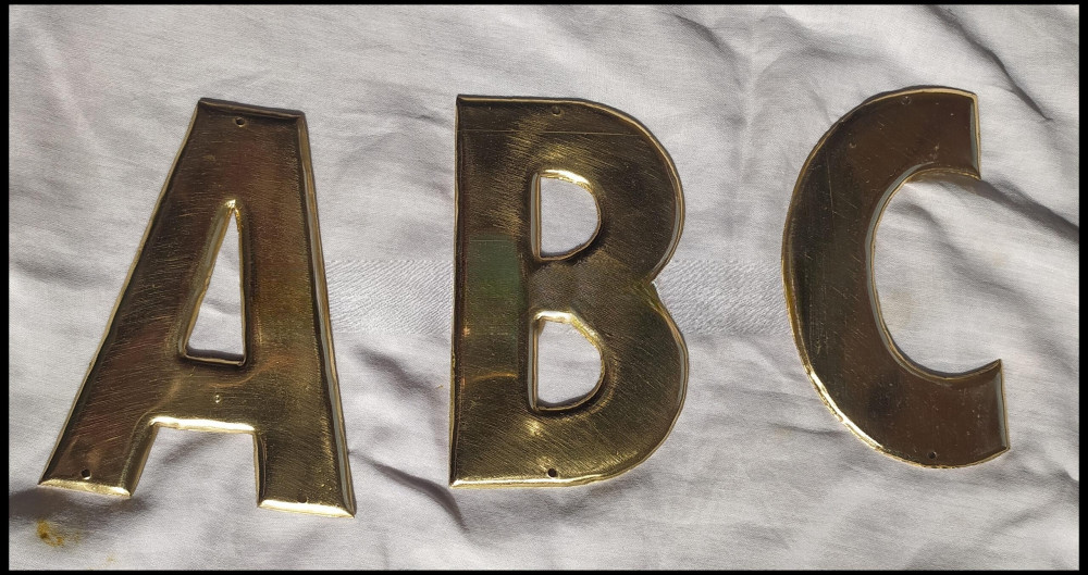 Brass Handcrafted ABC letters