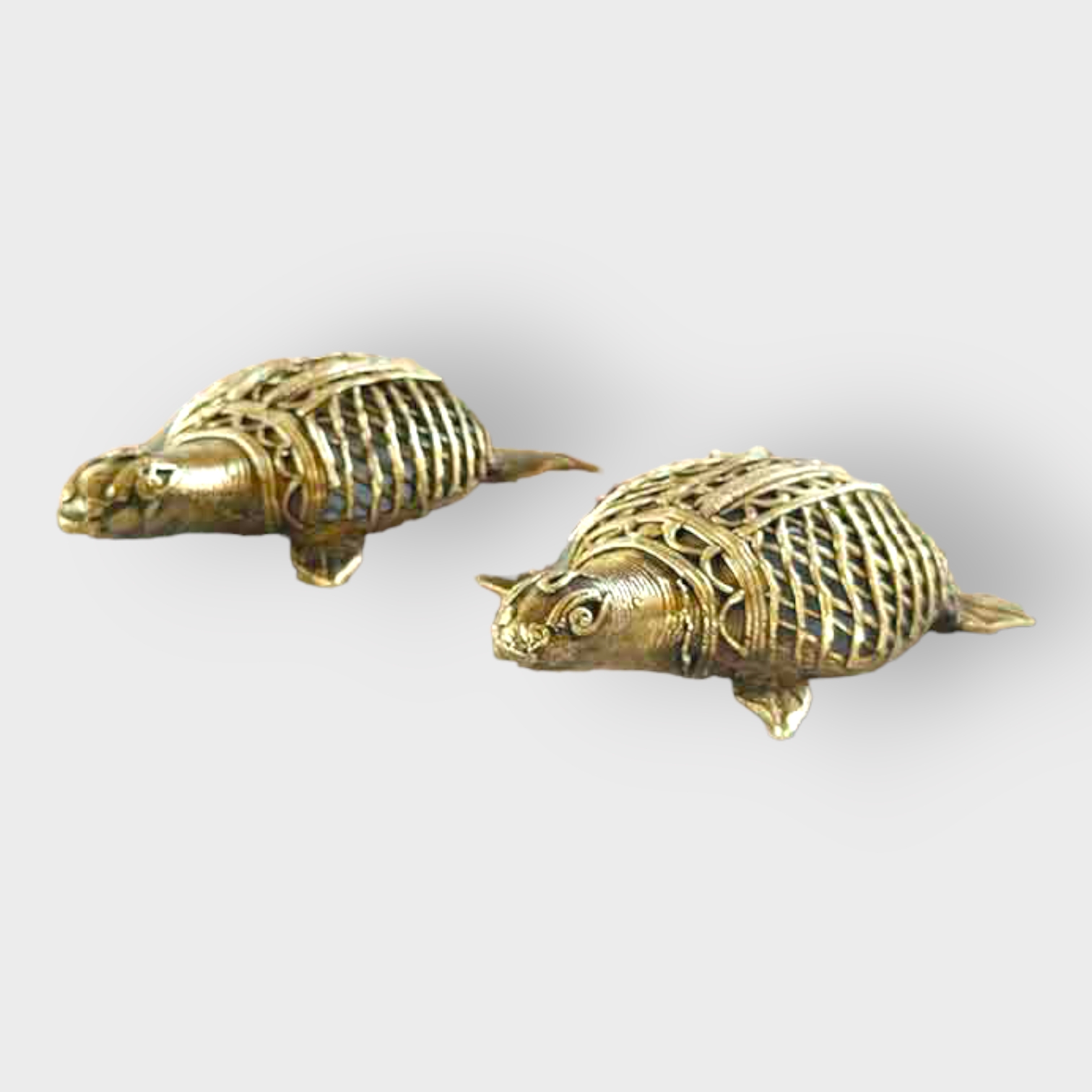 Brass Tortoise Set of 2 in Dokra Art - 1