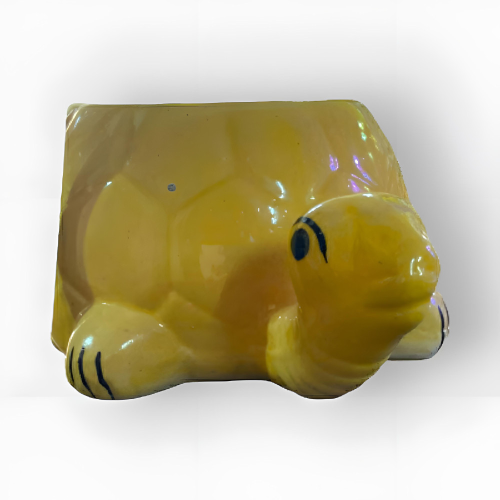 Bright Yellow Tortoise Pot Glaze Pottery - 0