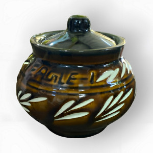 Brown Round Storage Container Chunar Pottery