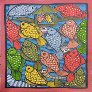 Celebration Of Fishes Bengal Patachitra Art