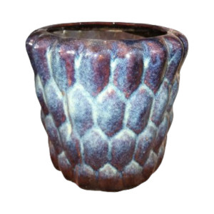 Ceramic Planter in Purple & White Colour