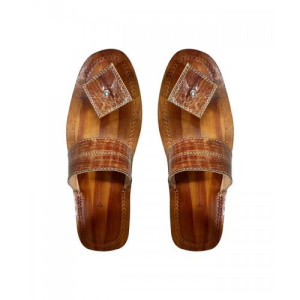 Brown Leather Chamba Chappal For Men