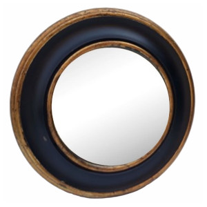 Circular Black With Golden Mirror Frame