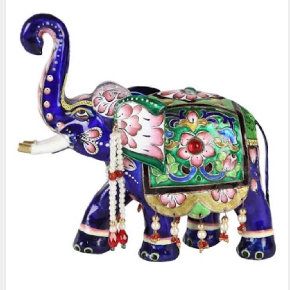 Classic Elephant Gulabi Meenakari Art - 1