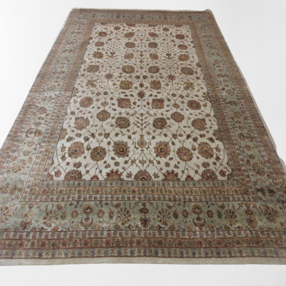 Classic White & Beige Handmade Badohi Carpet