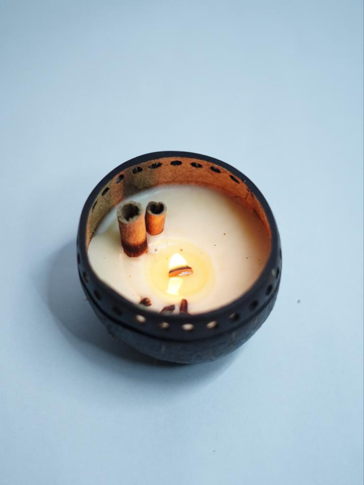 Coconut Shell Tealight Candle Holder - 0