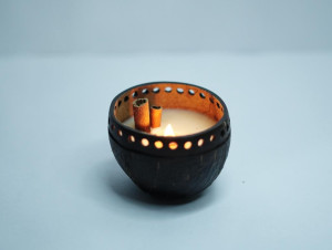 Coconut Shell Tealight Candle Holder
