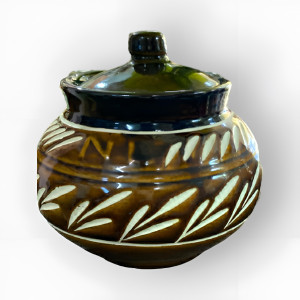 Colourful Container With Lid Chunar Pottery