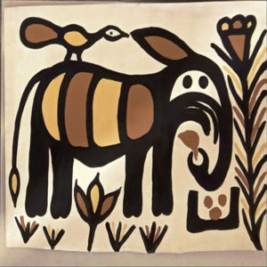 Colourful Elephant Khovar Painting