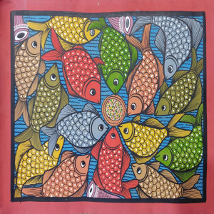 Colourful Fishes Bengal Patachitra Art